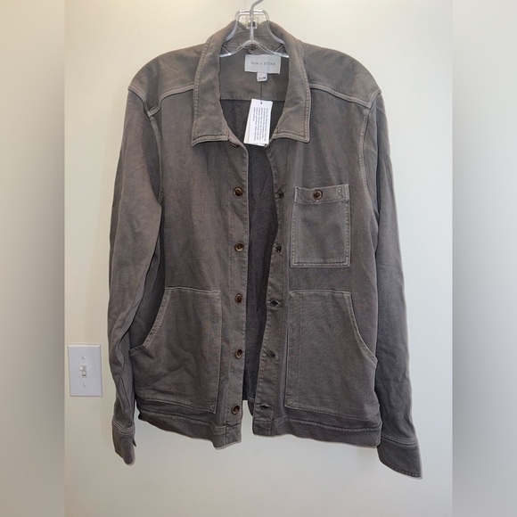 Sun + Stone Other - Sun + Stone Gray Lightweight Shirt Jacket Versatile Style